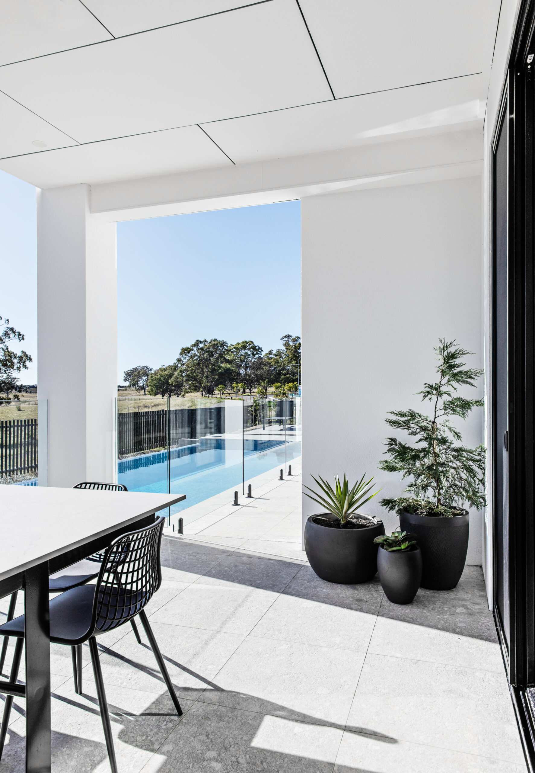 A pool and outdoor entertainment area